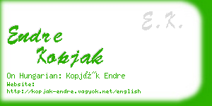 endre kopjak business card